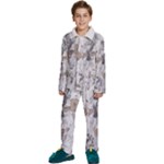 Cracked Marble Symphony Pattern Design Kids  Long Sleeve Velvet Pajamas Set