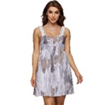 Cracked Marble Symphony Pattern Design Ruffle Strap Babydoll Chiffon Dress