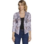 Cracked Marble Symphony Pattern Design Women s Casual 3/4 Sleeve Spring Jacket