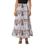 Cracked Marble Symphony Pattern Design Tiered Ruffle Maxi Skirt