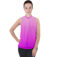 Mock Neck Chiffon Sleeveless Top 