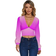 Long Sleeve Deep-V Velour Top 