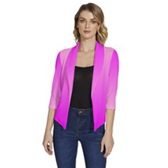 Women s Draped Front 3/4 Sleeve Shawl Collar Jacket 