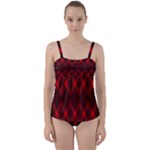 muster rot schwarz Twist Front Tankini Set