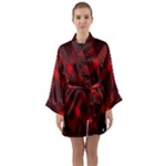 muster rot schwarz Long Sleeve Satin Kimono