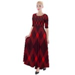 muster rot schwarz Half Sleeves Maxi Dress