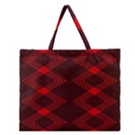 pattern black red Zipper Large Tote Bag