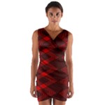 pattern black red Wrap Front Bodycon Dress