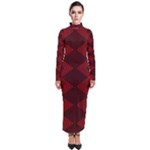 pattern black red Turtleneck Maxi Dress