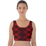 pattern black red Velvet Crop Top