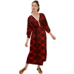 pattern black red Grecian Style  Maxi Dress