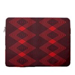 pattern black red 15  Vertical Laptop Sleeve Case With Pocket