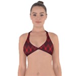 pattern red black, Halter Neck Bikini Top