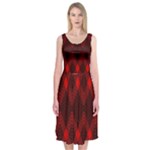 pattern red black, Midi Sleeveless Dress