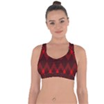 pattern red black, Cross String Back Sports Bra