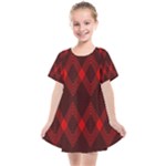 pattern red black, Kids  Smock Dress