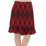 pattern red black, Fishtail Chiffon Skirt