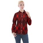 pattern red black, Women s Long Sleeve Pocket Shirt