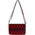 pattern red black, Double Gusset Crossbody Bag