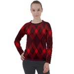 pattern red black, Women s Long Sleeve Raglan T-Shirt