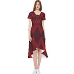 pattern red black, High Low Boho Dress