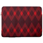 pattern red black, 17  Vertical Laptop Sleeve Case With Pocket