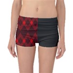 pattern, red, black,  Boyleg Bikini Bottoms