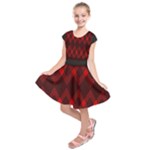 pattern, red, black,  Kids  Short Sleeve Dress