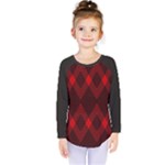 pattern, red, black,  Kids  Long Sleeve T-Shirt