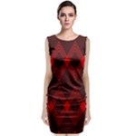 pattern, red, black,  Sleeveless Velvet Midi Dress