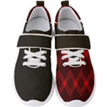 pattern, red, black,  Men s Velcro Strap Shoes