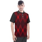 pattern, red, black,  Men s Polo T-Shirt