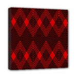 Muster rot rot schwarz Mini Canvas 8  x 8  (Stretched)