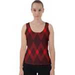 Muster rot rot schwarz Velvet Tank Top