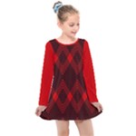 Muster rot rot schwarz Kids  Long Sleeve Dress