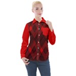 Muster rot rot schwarz Women s Long Sleeve Pocket Shirt