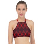 Muster rot rot schwarz Halter Bikini Top