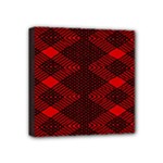 pattern rot schwarz Mini Canvas 4  x 4  (Stretched)