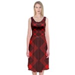 pattern rot schwarz Midi Sleeveless Dress