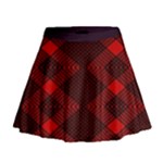 pattern rot schwarz Mini Flare Skirt