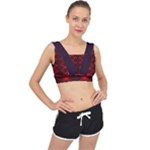 pattern rot schwarz V-Back Sports Bra