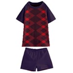 pattern rot schwarz Kids  Swim T-Shirt and Shorts Set