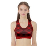 Rot Dunkel Sports Bra with Border