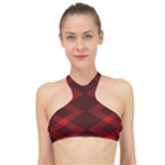 Rot Dunkel High Neck Bikini Top