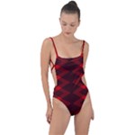 Rot Dunkel Tie Strap One Piece Swimsuit