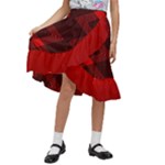 Rot Dunkel Kids  Ruffle Flared Wrap Midi Skirt