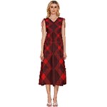 Rot Dunkel V-Neck Drawstring Shoulder Sleeveless Maxi Dress