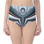 Fractal grau Classic High-Waist Bikini Bottoms