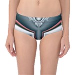 Fractal grau Mid-Waist Bikini Bottoms