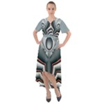 Fractal grau Front Wrap High Low Dress